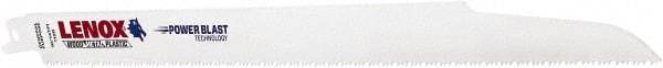 Lenox - 12" Long x 3/4" Thick, Bi-Metal Reciprocating Saw Blade - Tapered Profile, 10 to 14 TPI, Toothed Edge, Universal Shank - Exact Tool & Supply
