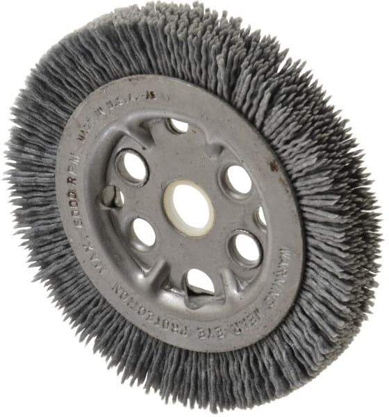 Anderson - 4-1/4" OD, 5/8" Arbor Hole, Crimped Nylon Wheel Brush - 7/16" Face Width - Exact Tool & Supply