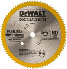 DeWALT - 5-3/8" Diam, 10mm Arbor Hole Diam, 80 Tooth Wet & Dry Cut Saw Blade - Steel, Standard Round Arbor - Exact Tool & Supply