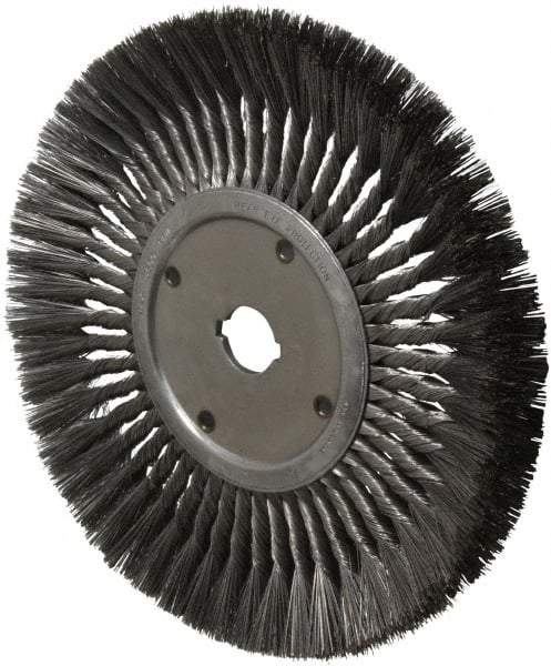 Anderson - 12" OD, 1-1/4" Arbor Hole, Knotted Steel Wheel Brush - 3/4" Face Width, 3-1/8" Trim Length, 0.014" Filament Diam, 3,600 RPM - Exact Tool & Supply