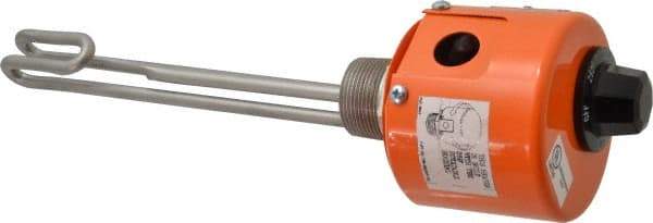 Value Collection - 1 Element, 9.06" Immersion Length, Standard Housing, Stainless Steel Pipe Plug Immersion Heater - 1 Phase, 240 Volt, 1,500 Watt, 68 Watts/Sq In, Stainless Steel Plug - Exact Tool & Supply