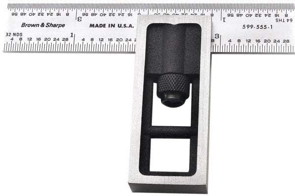TESA Brown & Sharpe - 4 Inch Long, 4R Double Square - 1/64, 1/32, 1/16 and 1/8 Inch Graduation - Exact Tool & Supply