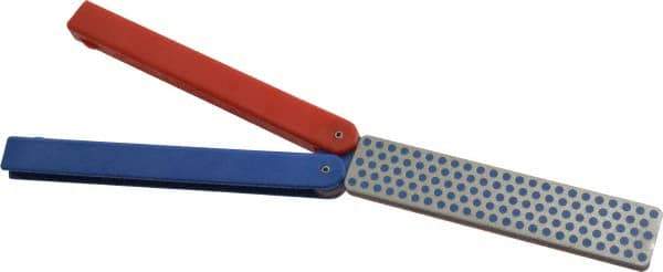 DMT - Fine/Coarse Grade, Double Sided Diamond Sharpener - 600/325 Grit, 25/45 Micron, Diamond Area 4.3" Long x 1" Wide, 9-1/2" Open Length, 5" Closed Length - Exact Tool & Supply