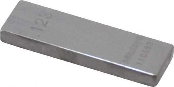 Mitutoyo - 0.123" Rectangular Steel Gage Block - Accuracy Grade 0, Includes Certificate of Inspection - Exact Tool & Supply