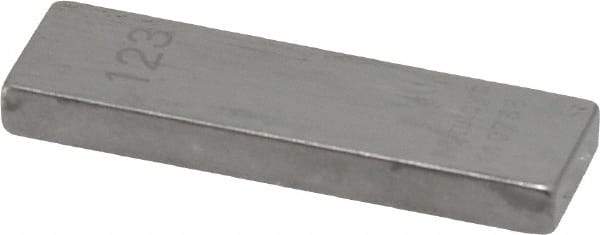 Mitutoyo - 0.123" Rectangular Steel Gage Block - Accuracy Grade AS-1, Includes Certificate of Inspection - Exact Tool & Supply