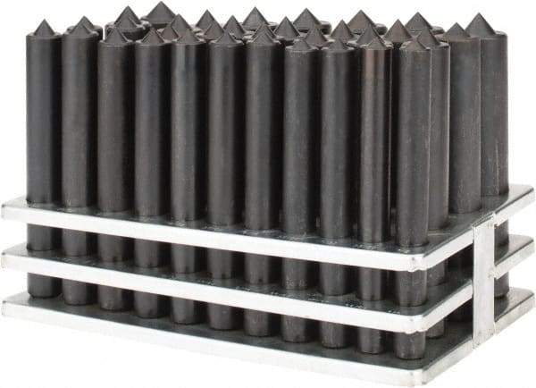 Value Collection - 33 Piece, 1/2 to 1", Transfer Punch Set - Round Shank - Exact Tool & Supply