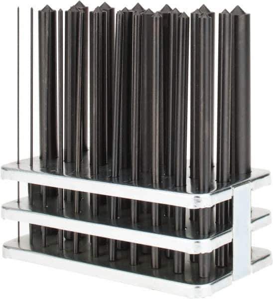 Value Collection - 25 Piece, 1 to 13mm, Transfer Punch Set - Round Shank - Exact Tool & Supply