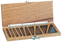 Suburban Tool - 0.25 to 30° Angle, 3 Inch Long, Steel, Angle Block Set - 1/4 Inch Thick, 0.0001 Inch Per Inch, 30 Arc Seconds Accuracy, Includes Fitted Wooden Case, 12 Pieces - Exact Tool & Supply