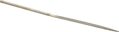 Value Collection - 5-1/2" OAL Medium Half Round Needle Diamond File - 13/64" Wide x 1/16" Thick, 2-3/4 LOC - Exact Tool & Supply