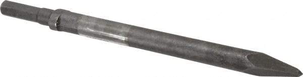 Made in USA - 12" OAL, 1/2" Shank Diam, Moil Point Chisel - Hex Drive, Hex Shank, Alloy Steel - Exact Tool & Supply