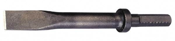 Made in USA - 1" Head Width, 9" OAL, 1/2" Shank Diam, Flat Chisel - Hex Drive, Hex Shank, Alloy Steel - Exact Tool & Supply