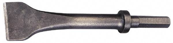 Made in USA - 3" Head Width, 9" OAL, Scaling Chisel - Hex Drive, Hex Shank, Alloy Steel - Exact Tool & Supply