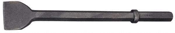 Made in USA - 3" Head Width, 24" OAL, 1-1/8" Shank Diam, Scaling Chisel - Hex Drive, Hex Shank, Alloy Steel - Exact Tool & Supply