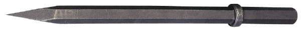 Made in USA - 1" Head Width, 18-1/4" OAL, 1" Shank Diam, Scaling Chisel - Hex Drive, Hex Shank, Alloy Steel - Exact Tool & Supply