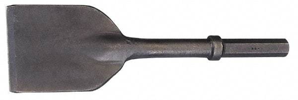 Made in USA - 5" Head Width, 11" OAL, 1-1/8" Shank Diam, Asphalt Cutter Chisel - Hex Drive, Hex Shank, Alloy Steel - Exact Tool & Supply