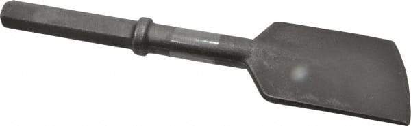 Made in USA - 5" Head Width, 17" OAL, 1-1/4" Shank Diam, Asphalt Cutter Chisel - Hex Drive, Hex Shank, Alloy Steel - Exact Tool & Supply