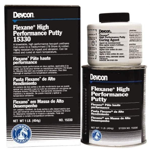 Devcon - 1 Lb Kit Black Butyl Rubber Putty - 120°F (Wet), 180°F (Dry) Max Operating Temp, 15 min Tack Free Dry Time - Exact Tool & Supply