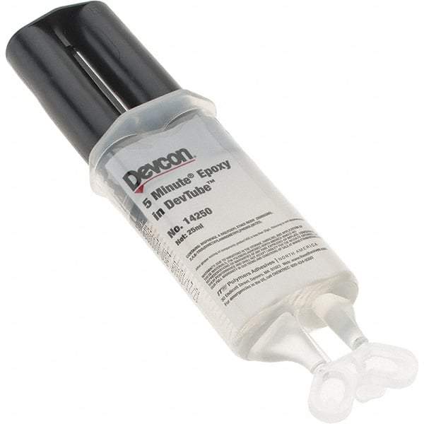 Devcon - 25 mL Tube Two Part Epoxy - 3 to 6 min Working Time, 1,900 psi Shear Strength - Exact Tool & Supply