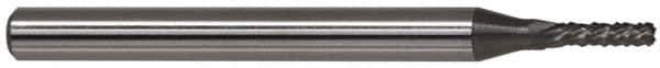 Accupro - 1/4" Diam, 1" LOC, Burr End, Solid Carbide Diamond Pattern Router Bit - Right Hand Cut, 3" OAL, 1/4" Shank Diam, Use on Fiberglass - Exact Tool & Supply