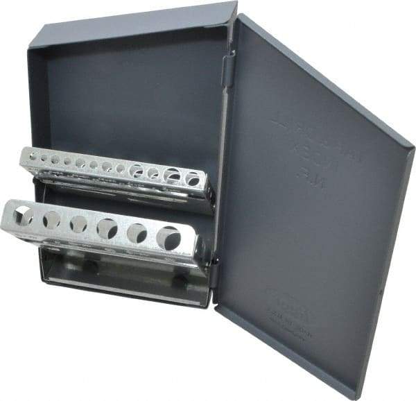 Huot - #6-40 to 1/2-20 UNF Tap Storage - 4" Wide x 7" Deep x 1-1/4" High, Steel - Exact Tool & Supply