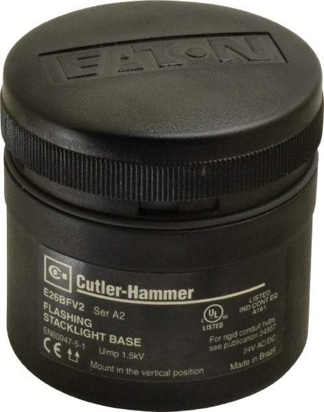 Eaton Cutler-Hammer - Incandescent Lamp, Flashing and Steady, Stackable Tower Light Base Unit - 24 VAC/VDC, IP65 Ingress Rating, 4, 13, 4X NEMA Rated, Base Mount - Exact Tool & Supply