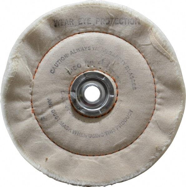 Dico - 6" Diam x 3/4" Thick Unmounted Buffing Wheel - Cushion Sewn, 1/2" Arbor Hole, Medium Density - Exact Tool & Supply