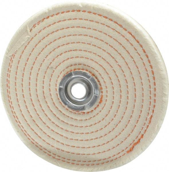 Dico - 6" Diam x 1/2" Thick Unmounted Buffing Wheel - Spiral Sewn, 1/2" Arbor Hole, Coarse Grade - Exact Tool & Supply