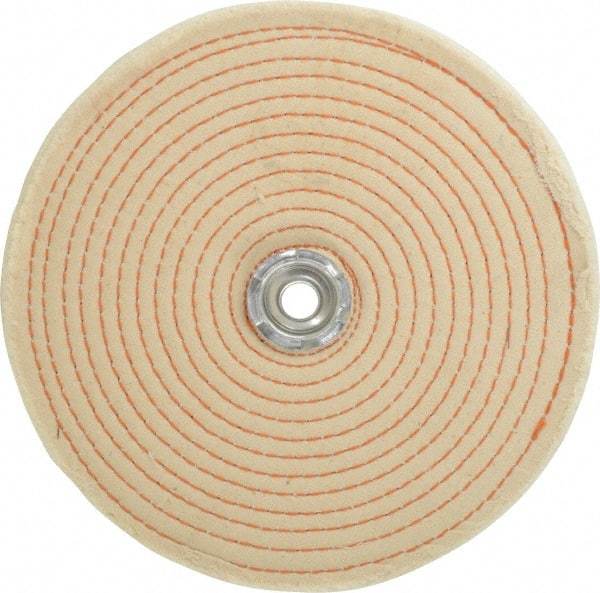 Dico - 8" Diam x 1/2" Thick Unmounted Buffing Wheel - Spiral Sewn, 1/2" Arbor Hole, Coarse Grade - Exact Tool & Supply
