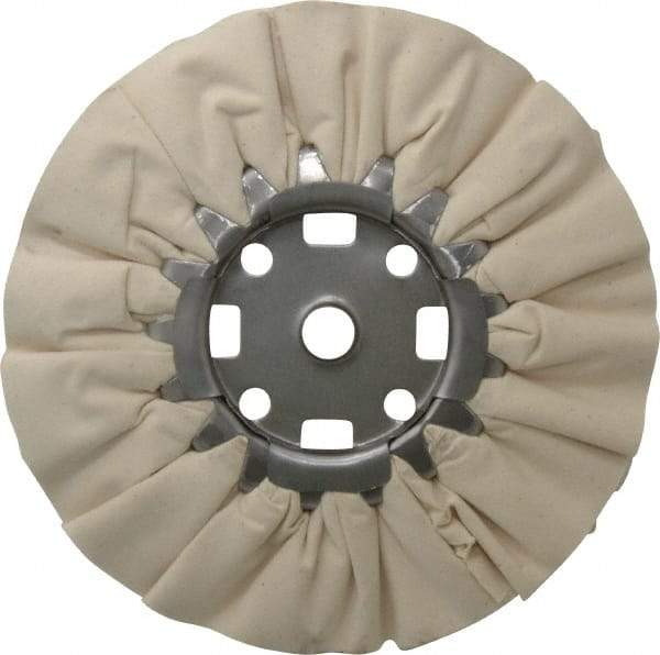 Divine Brothers - 8" Diam x 1/2" Thick Unmounted Buffing Wheel - Ventilated Bias Cut, 5/8" Arbor Hole - Exact Tool & Supply