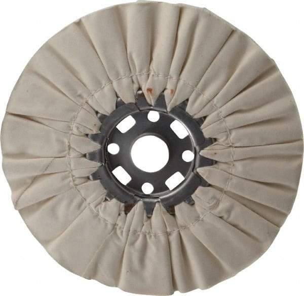 Divine Brothers - 10" Diam x 1/2" Thick Unmounted Buffing Wheel - Ventilated Bias Cut, 1-1/4" Arbor Hole - Exact Tool & Supply