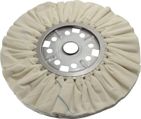 Divine Brothers - 12" Diam x 1/2" Thick Unmounted Buffing Wheel - Ventilated Bias Cut, 1-1/4" Arbor Hole - Exact Tool & Supply