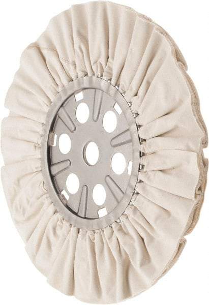Divine Brothers - 16" Diam x 1/2" Thick Unmounted Buffing Wheel - Ventilated Bias Cut, 1-1/4" Arbor Hole - Exact Tool & Supply