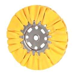 Divine Brothers - 8" Diam x 1/2" Thick Unmounted Buffing Wheel - Ventilated Bias Cut, 1/2" Arbor Hole - Exact Tool & Supply