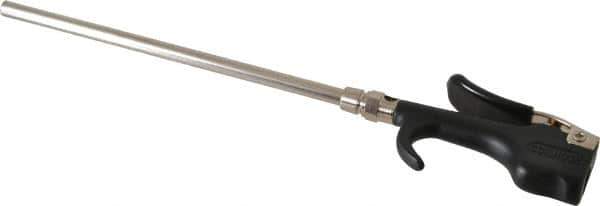Coilhose Pneumatics - Safety Extension Tube Thumb Lever Blow Gun - 1/4 NPT, 8" Tube Length, Zinc - Exact Tool & Supply