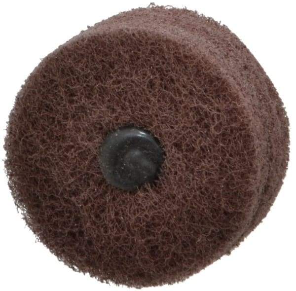 Standard Abrasives - 2" Diam, Medium Mounted Scrubber Buffing Wheel - 3 Ply, Very Fine Grade, 1/4" Shank Diam, 12,000 RPM - Exact Tool & Supply