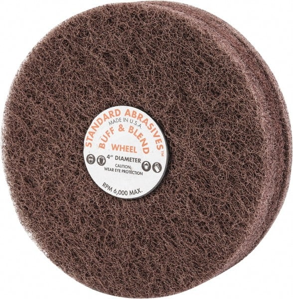 Standard Abrasives - 4" Diam, Medium Mounted Scrubber Buffing Wheel - Exact Tool & Supply