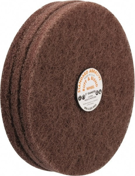 Standard Abrasives - 5" Diam, Medium Mounted Scrubber Buffing Wheel - Exact Tool & Supply