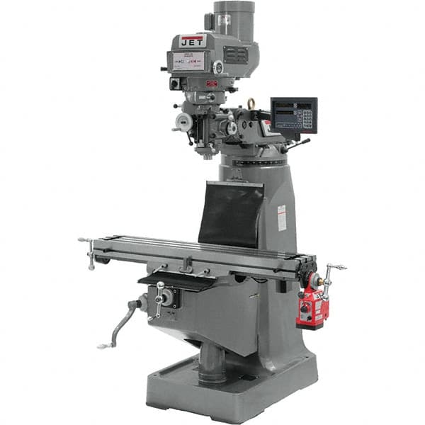 Jet - 9 x 49" 3 hp 230/460V Variable Speed Pulley Control 3 Phase Knee Milling Machine - Exact Tool & Supply