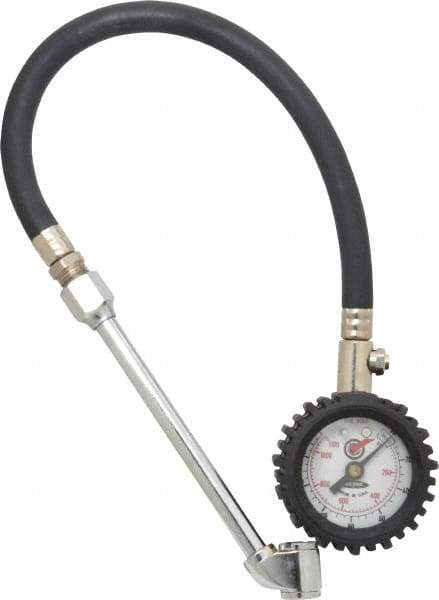 Acme - 0 to 160 psi Dial Dual Tire Pressure Gauge - Closed Check, 12' Hose Length - Exact Tool & Supply