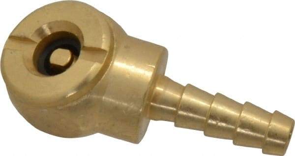 Acme - Closed Check Brass Air Chuck - Ball Foot Chuck, 1/4 Barbed - Exact Tool & Supply