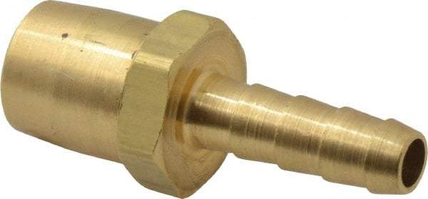 Acme - Closed Check Brass Air Chuck - Straight Push On Chuck, 1/4 Barbed - Exact Tool & Supply