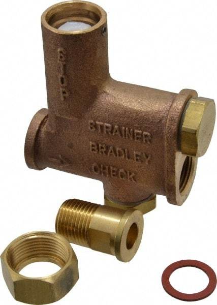Bradley - Wash Fountain Combination Stop Strainer & Check Valve - For Use with Bradley Foot-Controlled Wash Fountains - Exact Tool & Supply