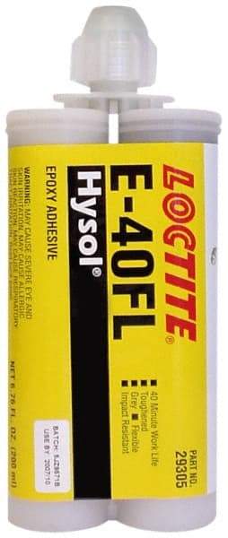 Loctite - 200 mL Cartridge Two Part Epoxy - 40 min Working Time, 3,750 psi Shear Strength, Series E-40FL - Exact Tool & Supply
