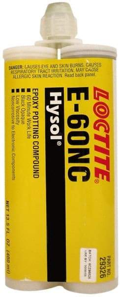 Loctite - 400 mL Cartridge Two Part Epoxy - 60 min Working Time, 3,110 psi Shear Strength, Series E-60NC - Exact Tool & Supply
