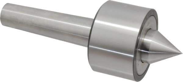 Riten - MT4 Taper Shank, 3" Head Diam 6,000 Lb Capacity Live Center - 4,000 Max RPM, 1-31/32" Head Length, 1-3/8" Point Diam, 1-1/2" Point Len, 2,100 Lb Max Workpc, 7.907" OAL, 1-1/2" Long Tip, Standard Point - Exact Tool & Supply