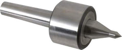 Riten - MT3 Taper Shank, 2-3/8" Head Diam 4,480 Lb Capacity Live Center - 4,000 Max RPM, 1-3/4" Head Length, 3/8" Point Diam, 1-7/8" Point Len, 310 Lb Max Workpc, 7-1/16" OAL, 5/8" Long Tip, Long Point - Exact Tool & Supply