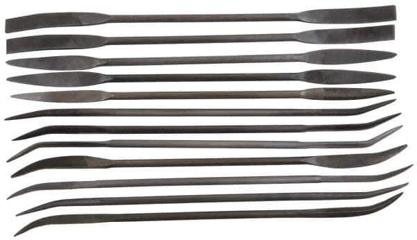 Value Collection - 12 Piece Swiss Pattern File Set - 6-3/4" Long, 0 Coarseness - Exact Tool & Supply