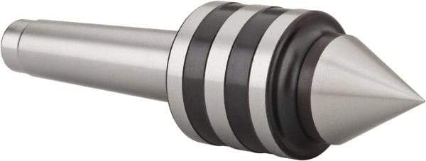 Value Collection - MT3 Taper Shank, 1.7717" Head Diam Live Center - 4,000 Max RPM, 1.2598" Point Diam, 2.95" Point Len, 705.48 Lb Max Workpc, 6.4567" OAL, 1.12" Long Tip, Standard Point - Exact Tool & Supply