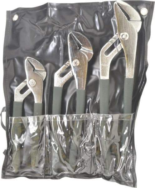 Value Collection - 3 Piece Tongue & Groove Plier Set - Comes in Plastic Pouch - Exact Tool & Supply