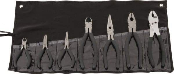 Value Collection - 7 Piece Plier Set - Comes in Plastic Pouch - Exact Tool & Supply